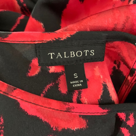 TALBOTS Black Red Floral Long Sleeve Blouse - Picture 3 of 3